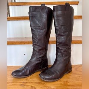 ✨SALE✨ Frye Paige Tall Riding Boots Brown Leather Women’s 6.5 B Pull-On
